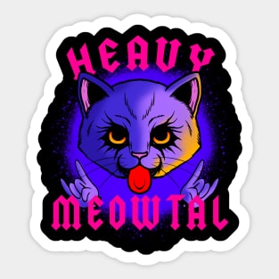 Heavy Meowtal Cat Sticker